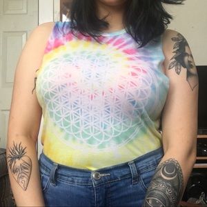BMTH tie dye muscle top